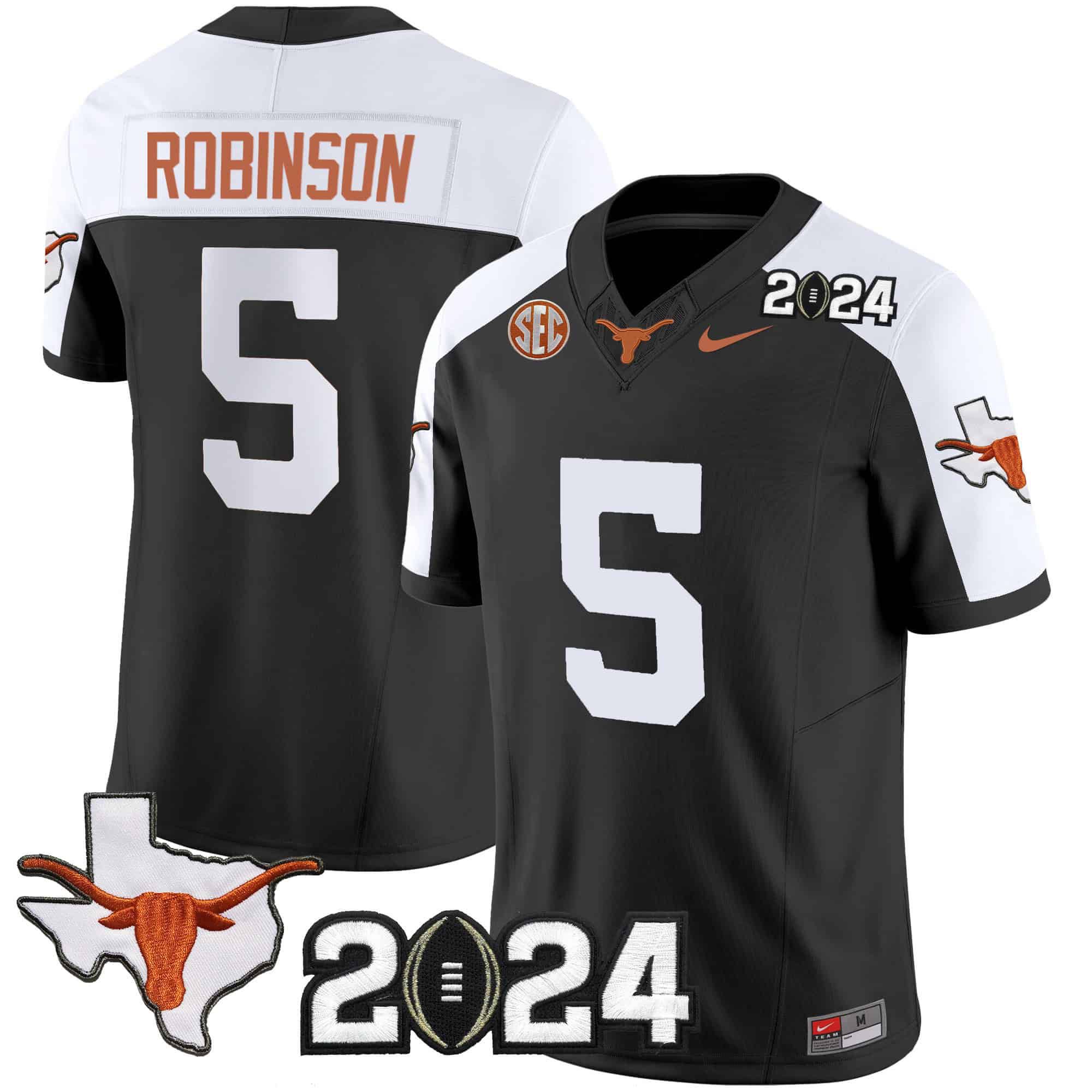 Men Texas Longhorns #5 Robinson Black 2024 Nike Vapor Limited NCAA Jersey->indianapolis colts->NFL Jersey